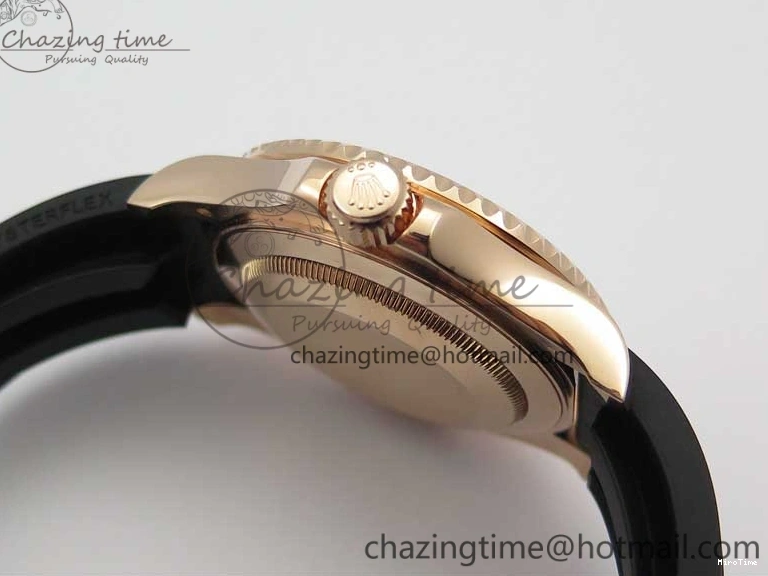 MiroTime 0308 Yacht-Master 116655 RG Wrapped D1F 1:1 Best Edition Black Ceramic Bezel 904L Steel on Oysterflex Rubber Strap A Fashionable 3060